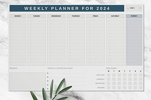 Weekly Desk Planner 2024 Template