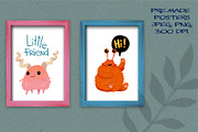 Charming Monsters Clipart & Patterns, an Illustration by LukaJreym (Thumbnail 7 of 11)