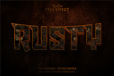 Rusty text effect, editable rust, a Brushes & More by designvectx