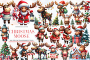 Cute Christmas Moose Sublimation, an Illustration by Designworld (Thumbnail 1 of 5)