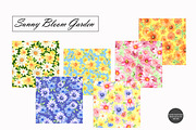 Watercolor Flowers Seamless Patterns, an Illustration by OlDm_Shop (Thumbnail 2 of 10)