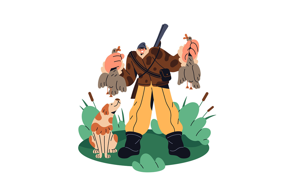 Hunters hunting, shooting in forest, a Person Illustration by PaperTrident (Photo 4 of 6)