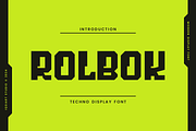 Rolbok - Techno Font, a Sans Serif Font by Iqsiart Studio (Thumbnail 1 of 6)