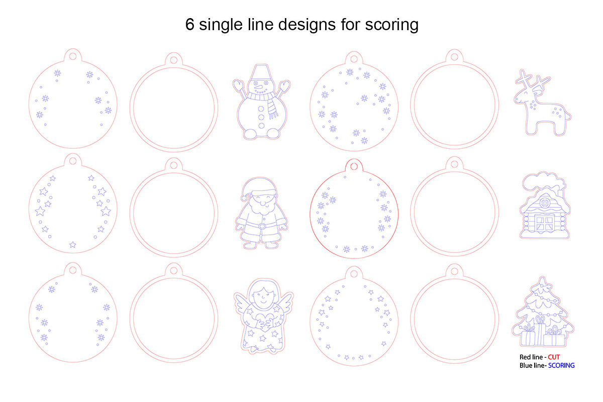 Christmas Ornaments Glowforge Laser, an Object Graphic by Anna Druzhkova (Photo 7 of 9)