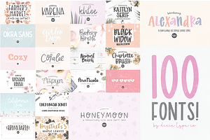 100 FONTS - ULTIMATE Font Bundle