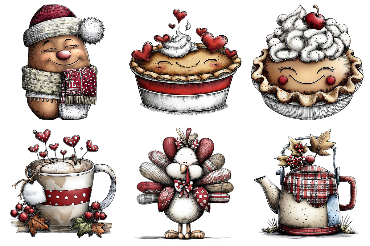 Whimsical Thanksgiving Clipart Bundl, an Illustration by Daily.Designs (Photo 4 of 5)