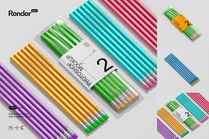 Pencil Packaging Mockup Set