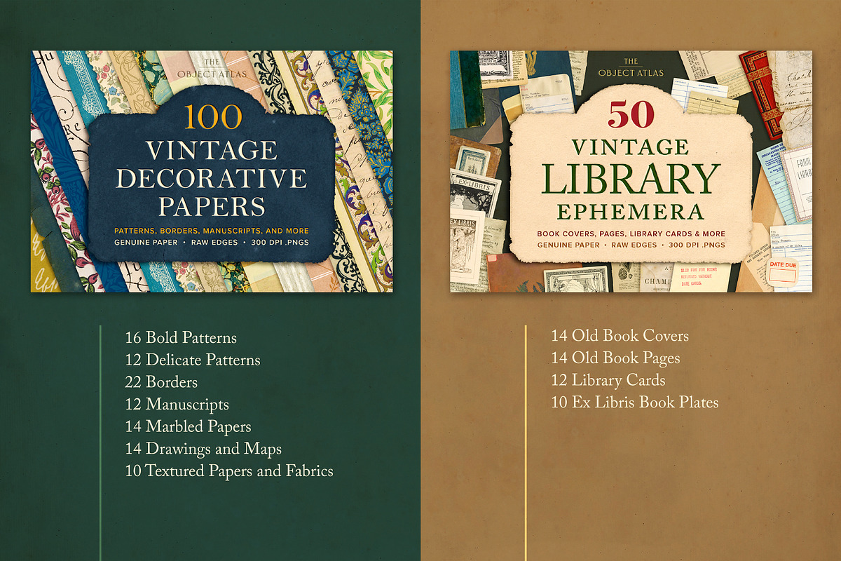 BUNDLE: 750 Vintage Ephemera 6-in-1, an Object Graphic by The Object Atlas
