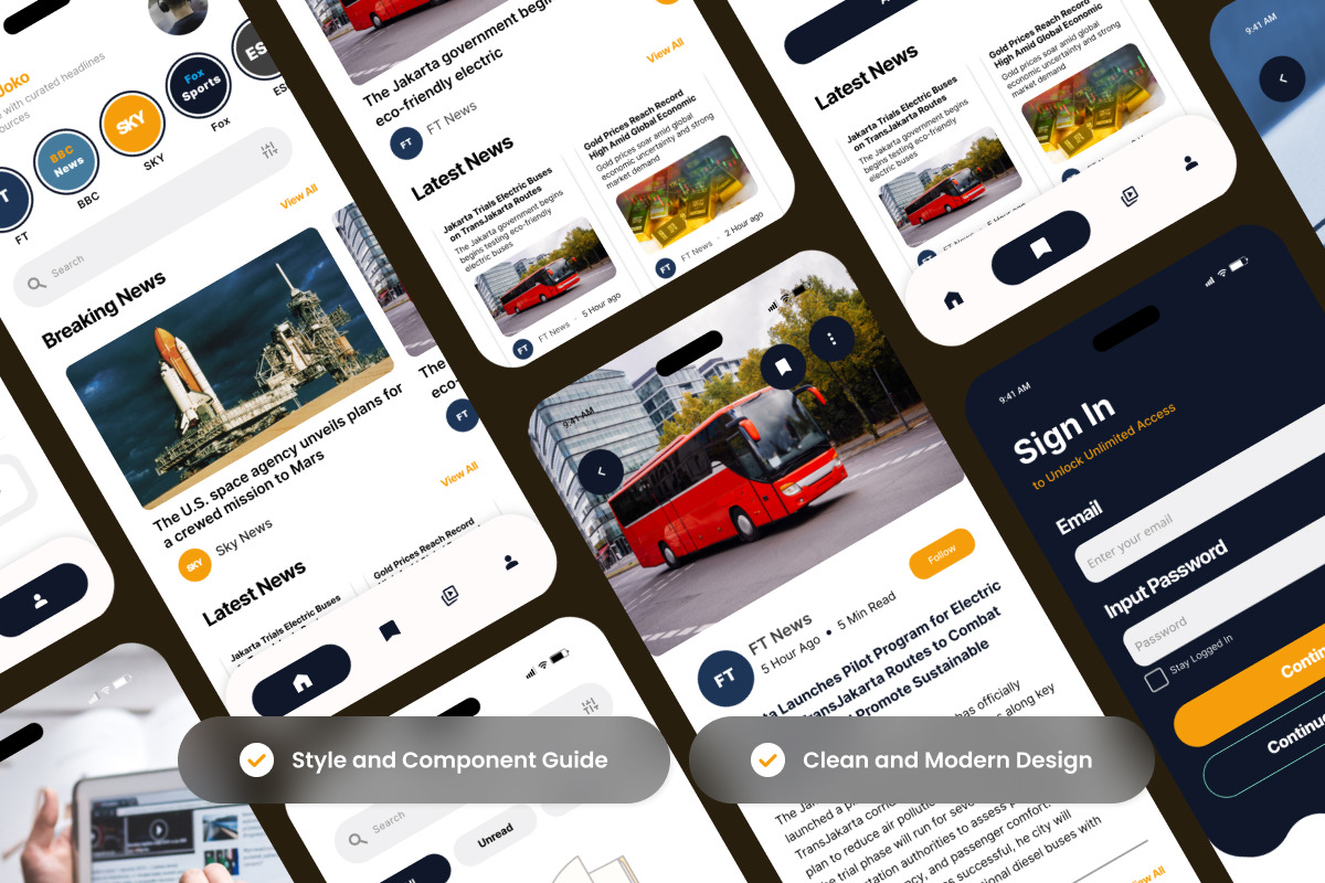 Newzup – Minimalist AI News App, an App Template by productype1 (Photo 3 of 5)