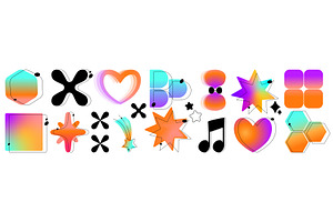 Y2k vibrant gradient shapes and, an Illustration by art PVP - market