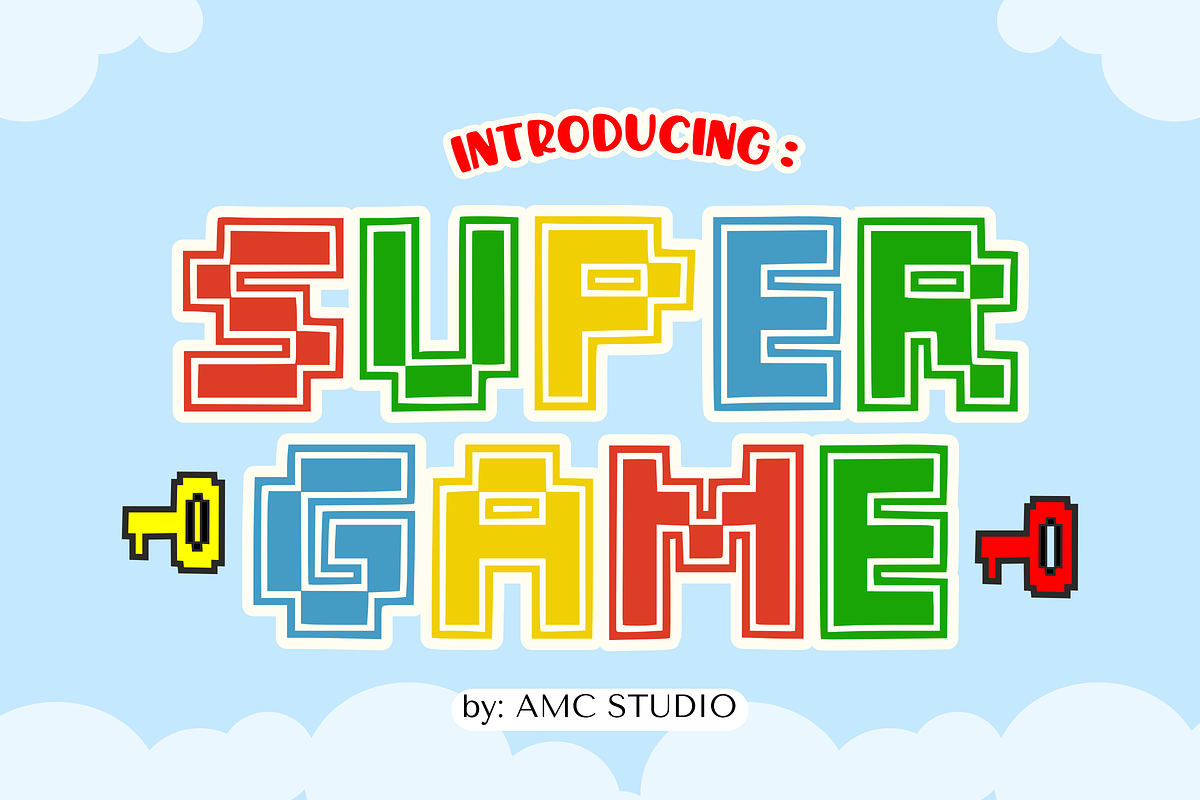 Super Game - Games Font Types, a Font by KiddoGlyphs Studio (Photo 1 of 4)