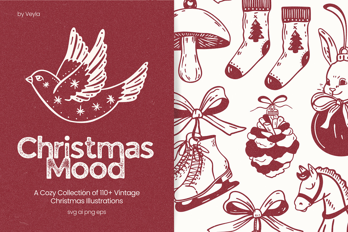 110+ Christmas Mood Illustrations, a Seasonal Illustration by Veyla (Photo 1 of 15)