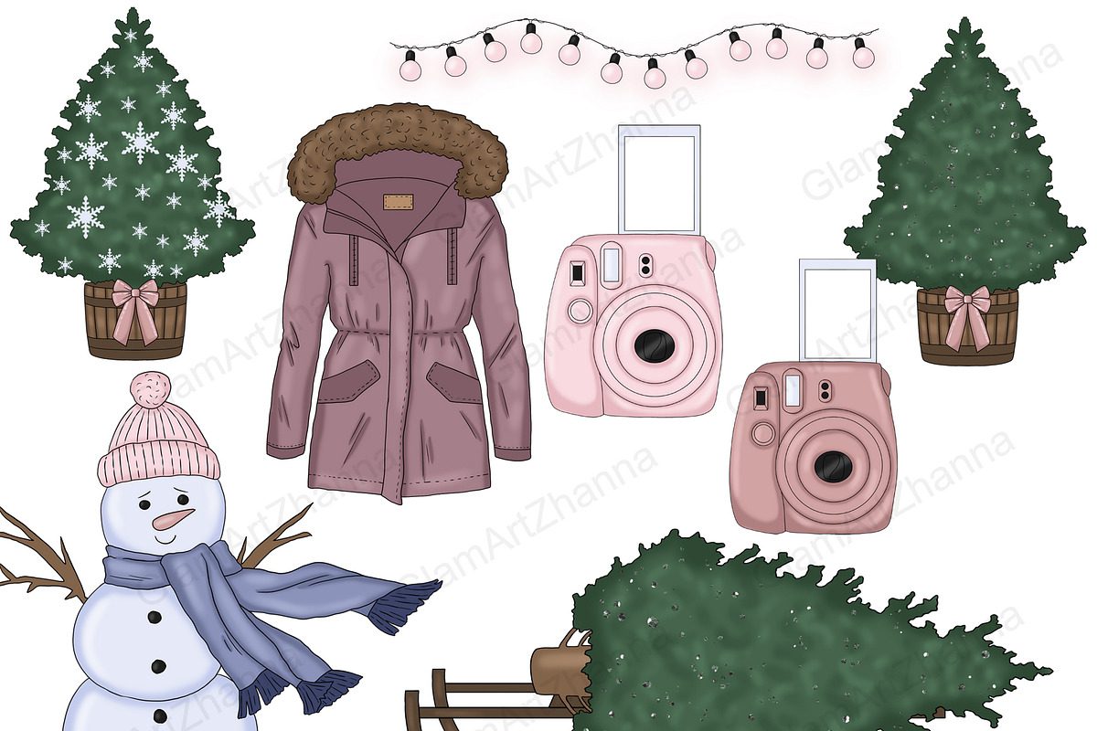 Winter Clipart, a Seasonal Illustration by GlamArtZhanna (Photo 5 of 5)