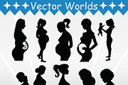 Pregnant Woman With Baby Svg, an Object Graphic by VectorWorlds (Thumbnail 3 of 3)