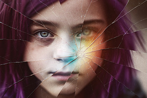 Shattered Glass Portrait Photo Effec, a Brushes & More by studiogstock