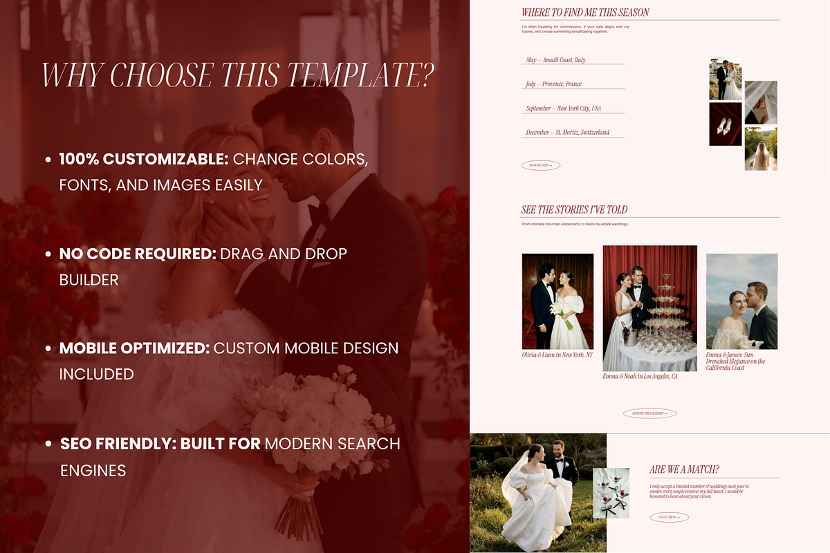 Wedding Photographer Showit Website, a Websites & App Template by OliaMuseDesign (Photo 7 of 9)