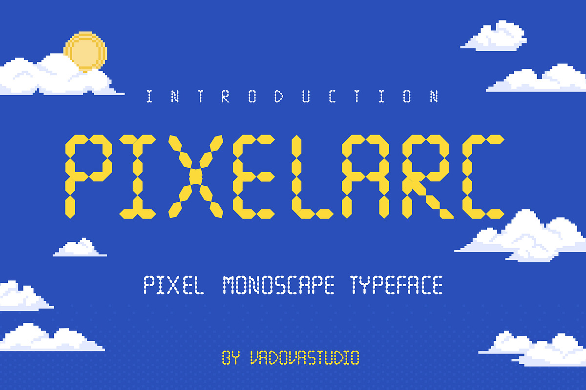 Pixelarc Pixel Monoscape Font, a Symbol Font by Vadovastd (Photo 1 of 7)