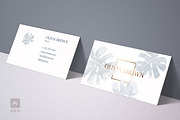 Feminine business card with Monstera, a Business Card Template by ARg Design (Thumbnail 1 of 6)