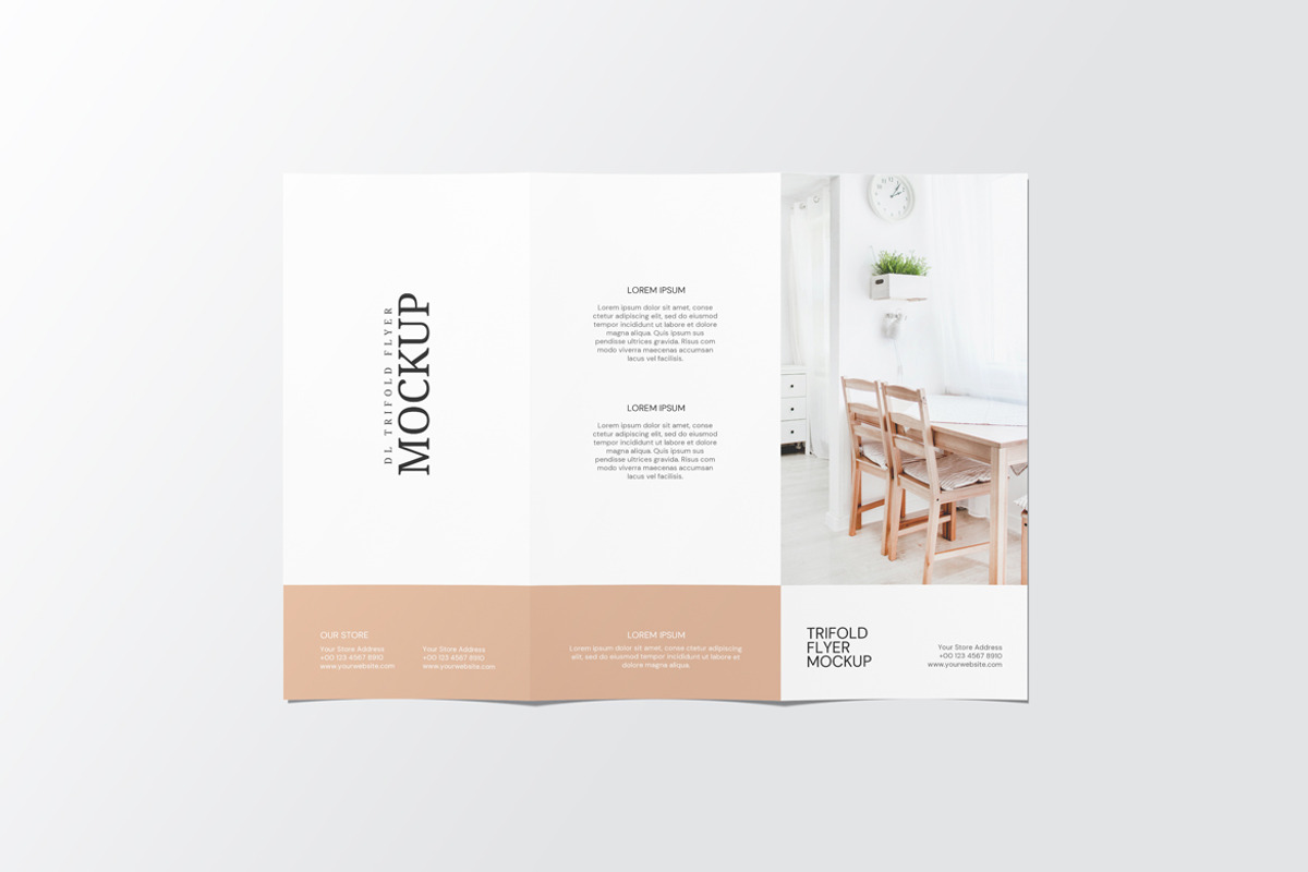 DL Trifold Brochure Flyer Mockup, an Advertising Mockup by Rizky Audymas (Photo 3 of 7)