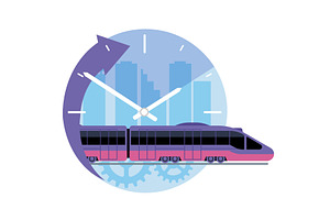 High speed transport. Railway, a Transportation Illustration by YummyBuum