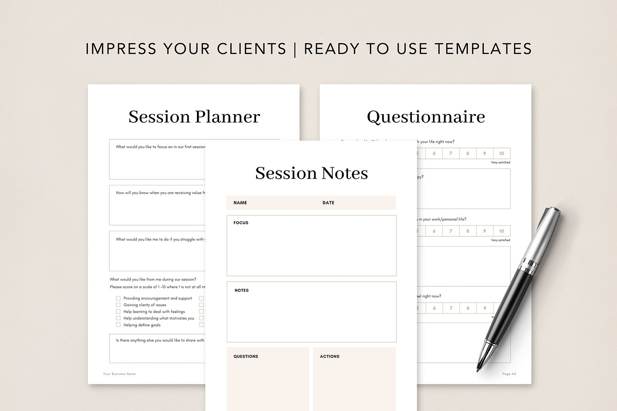 Coaching Client Intake Sheets Canva, a Brochure Template by DeeBeeDesign (Photo 2 of 10)