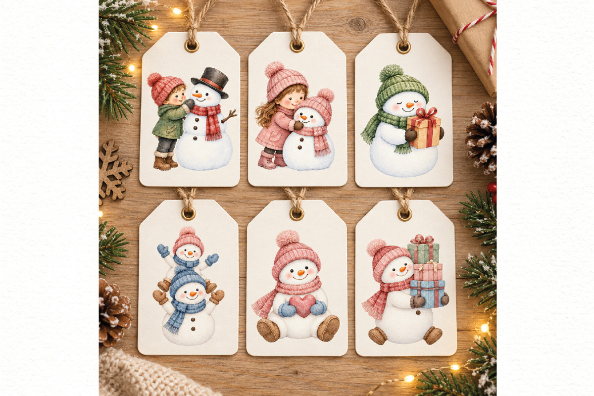 Cozy Snowman Clipart Bundle, a Seasonal Illustration by Villa 11 Estudio (Photo 5 of 8)
