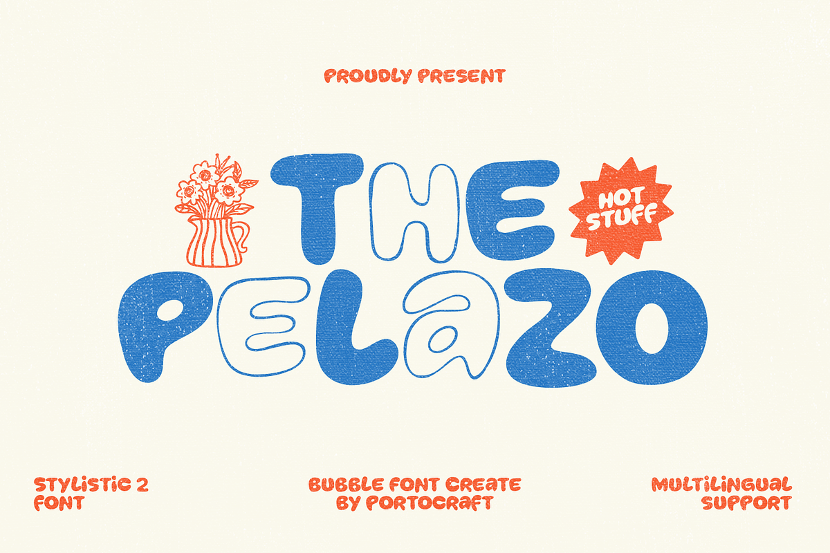 The Pelazo – Playful Retro Bubble, a Handwritten Font by Portocraft (Photo 1 of 10)
