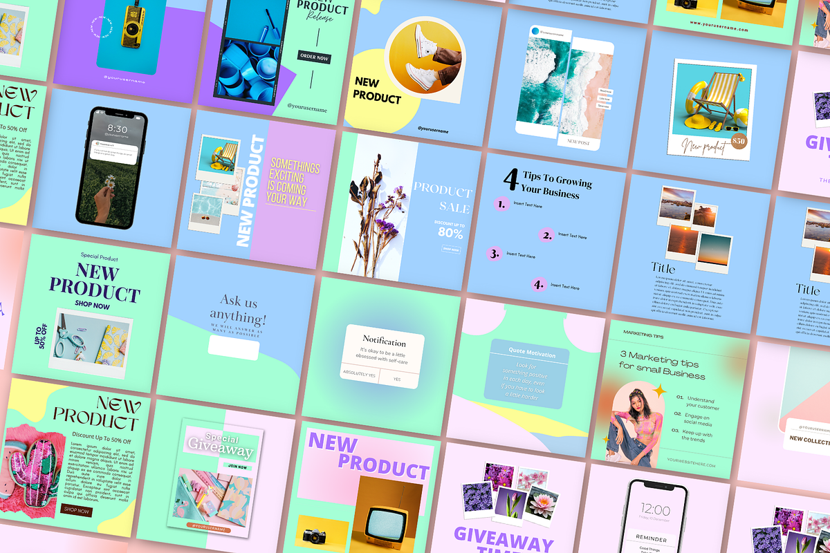 Instagram Template Pastel Theme, a Social Media Template by Daily Creative (Photo 5 of 7)