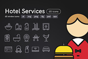 Hotel Services Icons, an Outline Icon by Middltone (Thumbnail 1 of 4)