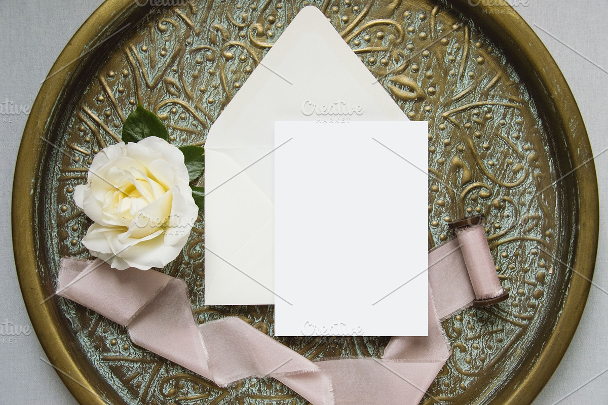 5x7 card mockup A7 envelope, a Print Template by savvy graphics & stock
