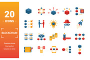 Blockchain Flat Icon Set, an Object Graphic by Aimagenarium@gmail.com (Thumbnail 1 of 3)