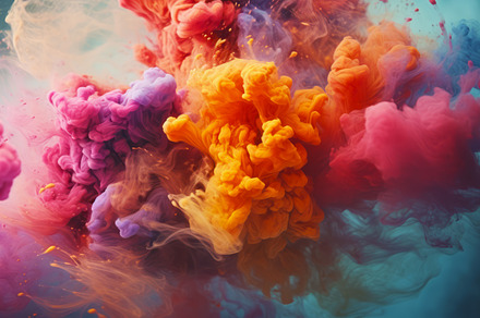 Colorful mindscape with a rainbow