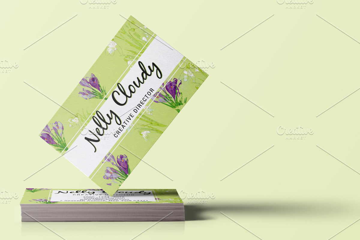 Watercolor Creative Business Card, a Business Card Template by land art (Photo 4 of 10)