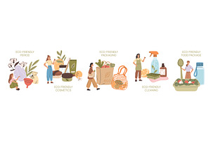Natural product choice people. Eco, an Object Illustration by YummyBuum