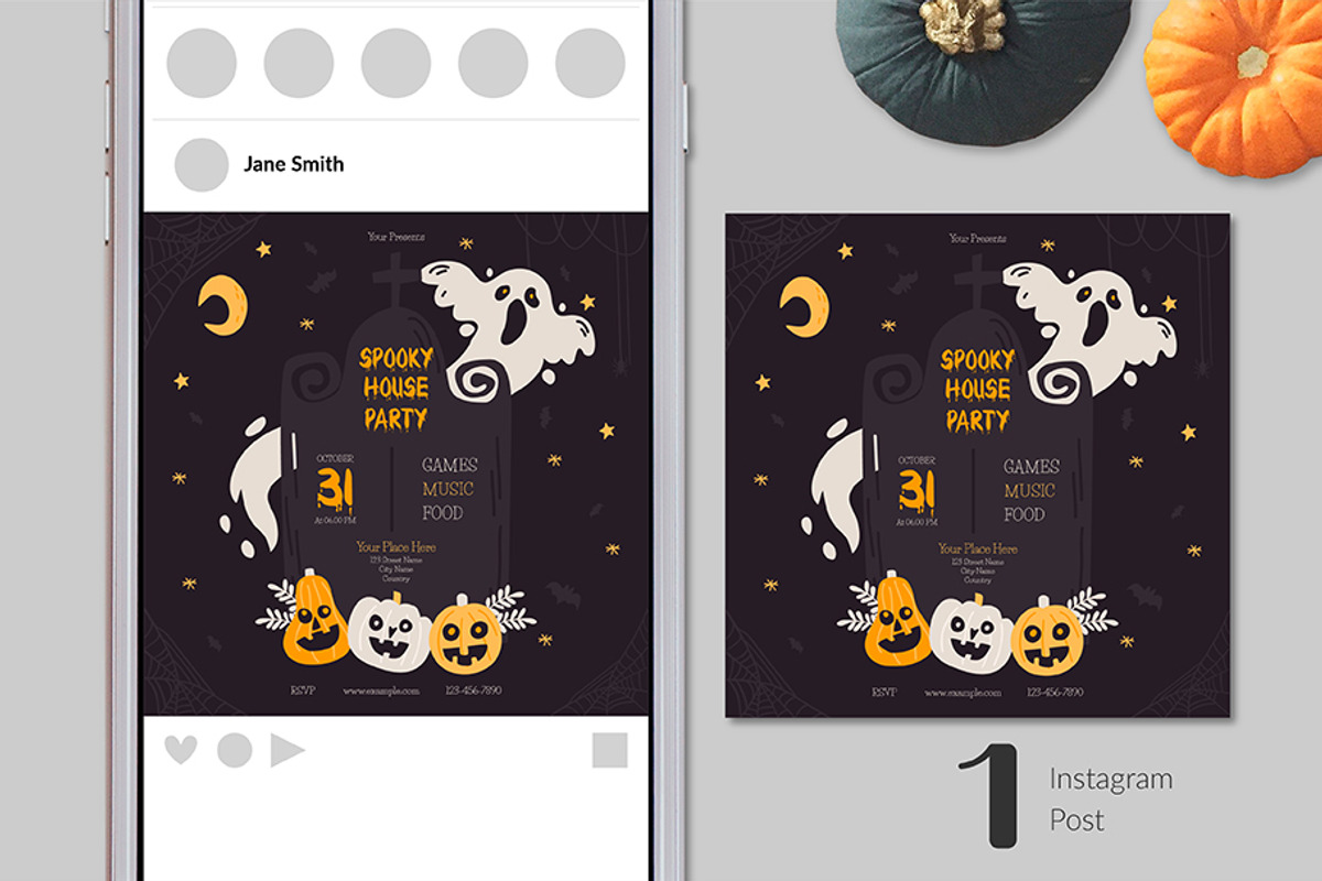 Halloween House Party Flyers, a Flyer Template by Lyllopop (Photo 2 of 4)