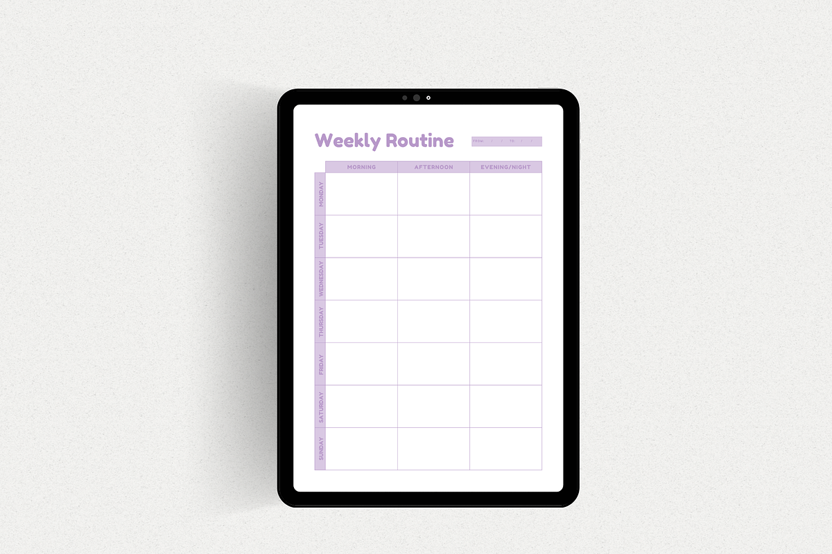 Weekly Routine Planner Printable, a Print Template by The Chaos Project (Photo 4 of 10)
