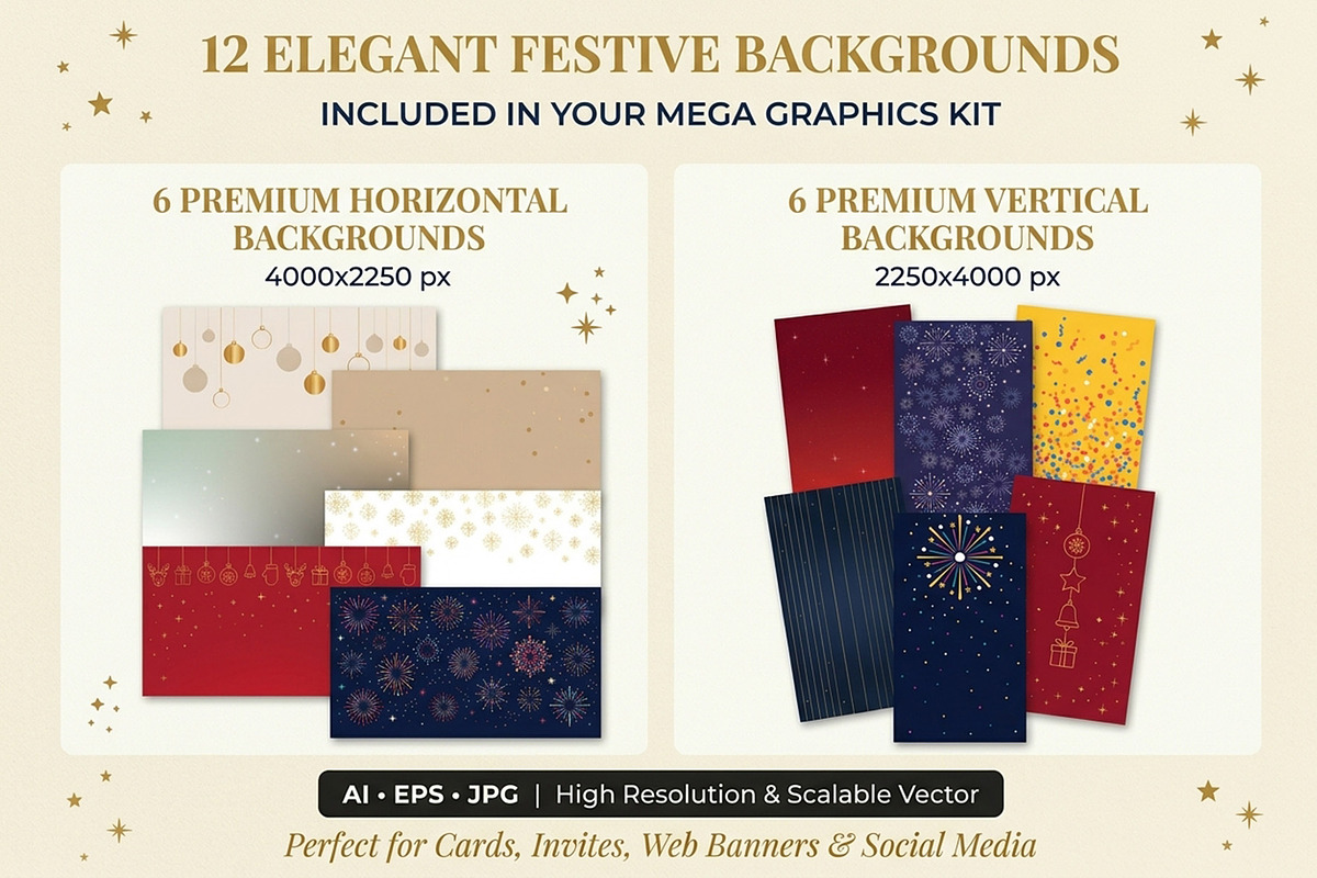 Christmas Backgrounds & Clipar, a Background Graphic by IrenKlm (Photo 7 of 11)