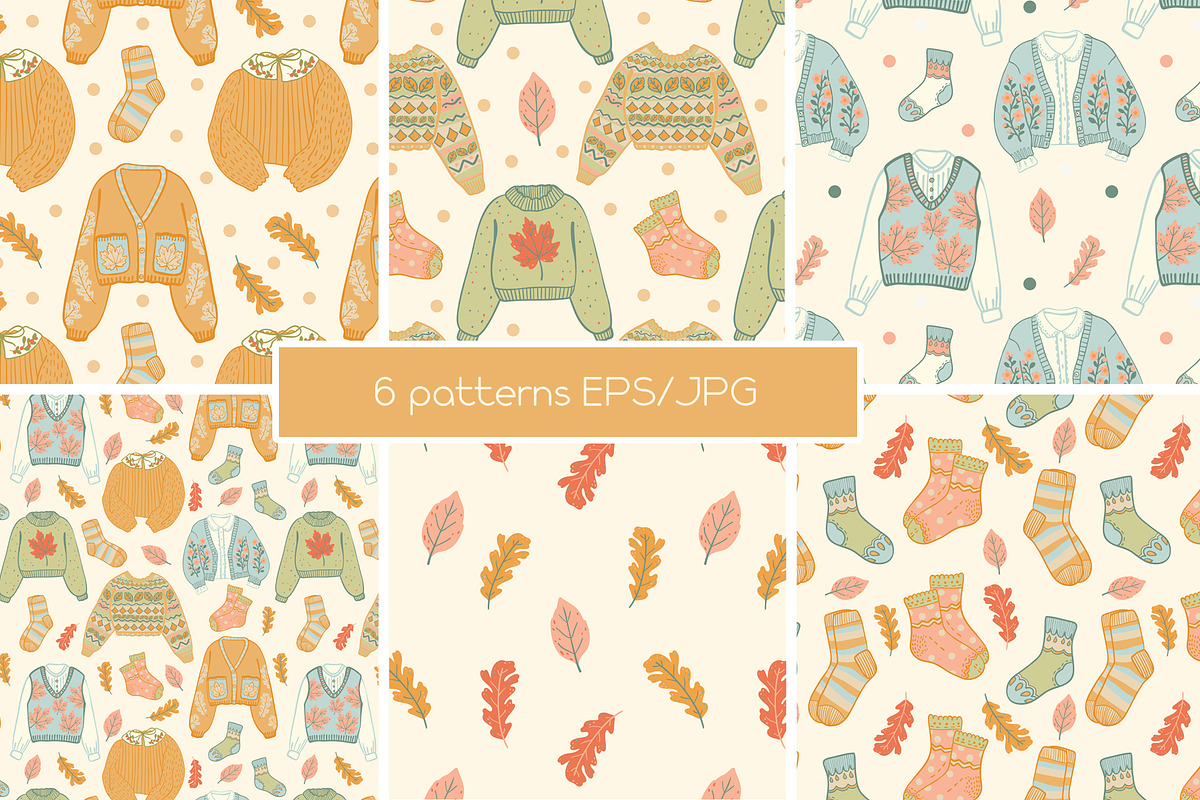 Autumn Knitwear Vector Clipart, a Seasonal Illustration by Carpet Tapete Pretzel (Photo 2 of 5)