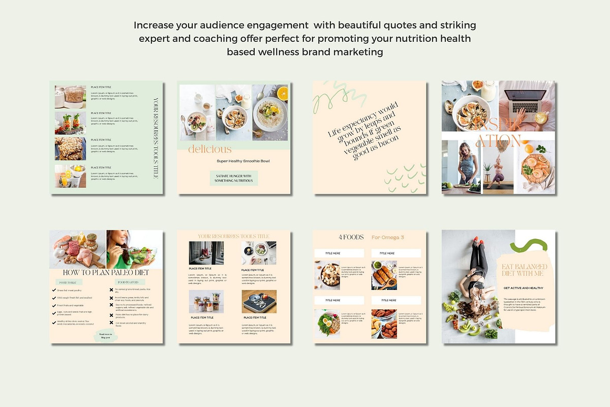 Nutrition Coach Instagram Templates, a Social Media Template by Deepa Template Studio (Photo 5 of 14)