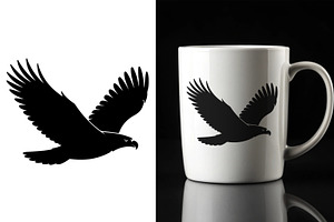 Black Eagle Silhouette Series, an Animal Illustration by Unique Design Team