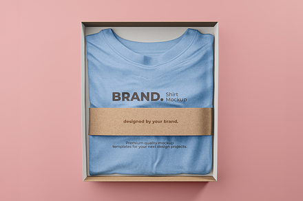 T-Shirt Packaging Mockup Template, a Shirt Mockup by Se٧enStudio