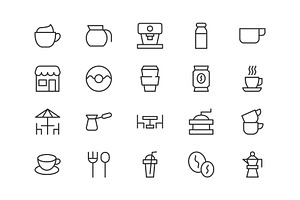 Premium Pack Of Cafe Line Icons.