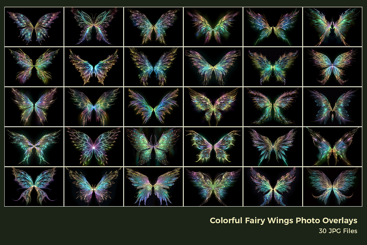 Colorful Fairy Wings, a Texture Graphic by HappyNews (Photo 2 of 10)