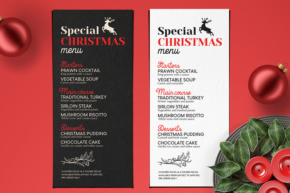 Christmas Dinner Restaurant Menu, a Brochure Template by BarcelonaShop (Photo 2 of 5)
