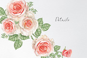 Watercolor rose border frame clipart, an Illustration by yana.fefelova (Thumbnail 3 of 4)