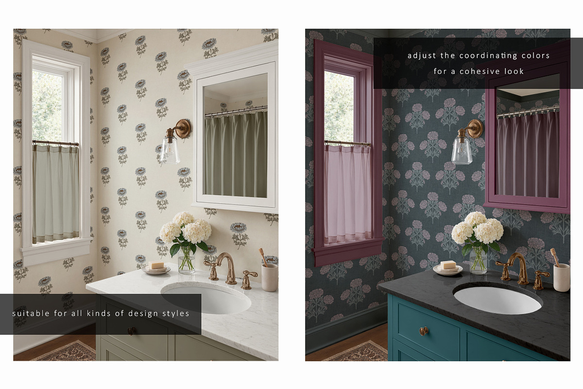 Small Bathroom Wallpaper Mockup, a Household Mockup by LinnestCreative (Photo 6 of 7)