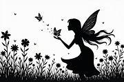 Silhouette of Fairy with Butterflie, an Illustration by Amazin_art (Thumbnail 16 of 21)