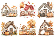 Autumn Hedgehog with House Clipart, an Illustration by CitraGraphics (Thumbnail 2 of 6)