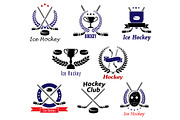 Ice hockey emblems and logo, a Solid Icon by Vector Tradition (Thumbnail 3 of 3)