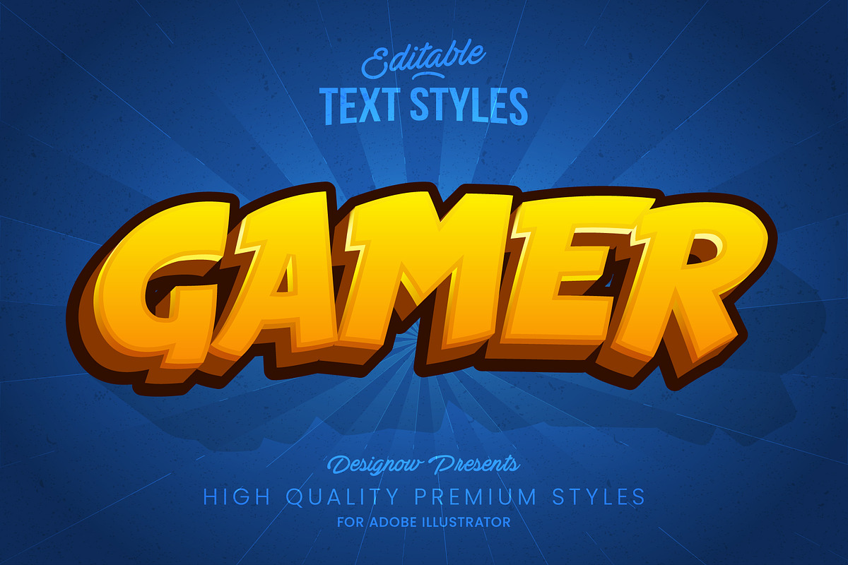Orange Gaming Text Style, a Layer Style Add-On by Designow Group